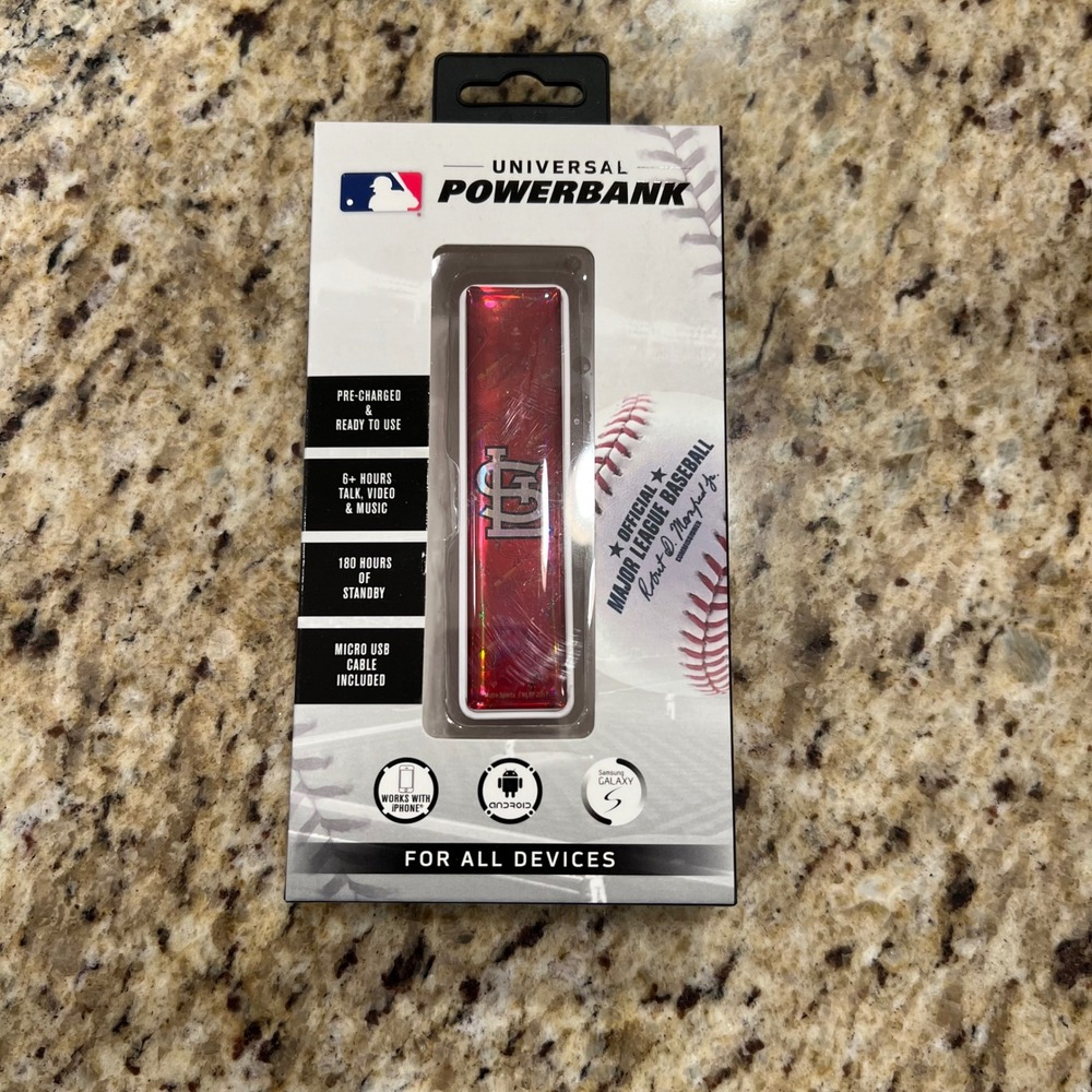 MLB St Louis Cardinals Universal Powerbank 2600mAh Mizco MLB-PW1K-CRDS Red